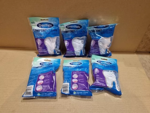 X6 DenTek Comfort Clean leicht zugängliche Y-Form Zahnseide Plektren - 60 pro Packung