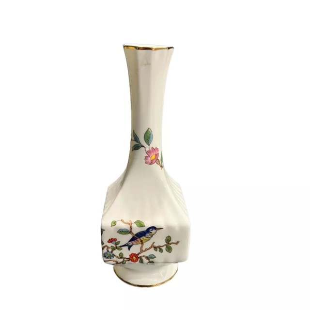 Aynsley Pembroke Bone China Bud Vase Floral Bird England