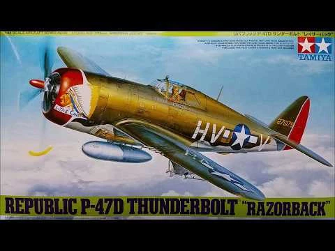 Tamiya 61086 – Maquette P-47D Thunderbolt Razorback échelle 1/48, Avion Chasseur WWII, Kit Plastique 230mm