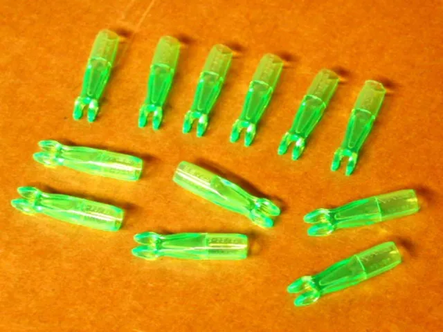 Original Beman Carbon Arrow Replacement Nocks - 15/64 - Flo. Green - New Dozen