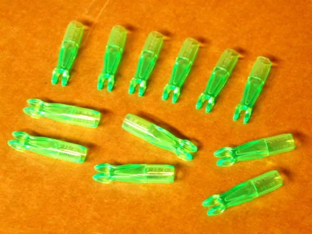 Original Beman Carbon Arrow Replacement Nocks - 15/64 - Flo. Green - New Dozen