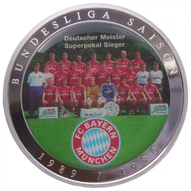 Fc Bayern München - Münze-Medaille - Bundesliga Saison 1989/1990