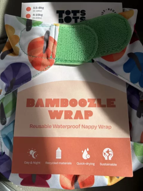 bamboozle wrap reusable waterproof nappy wrap  6-18lbs Size 1