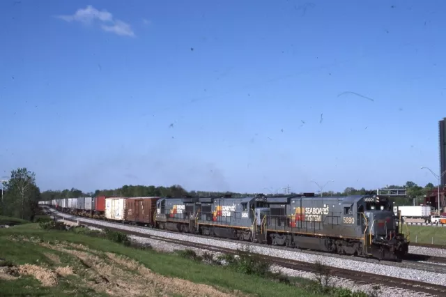 SEABOARD Railroad Train Locomotive 5890 CUYAHOGA FALLS OH Original Photo Slide