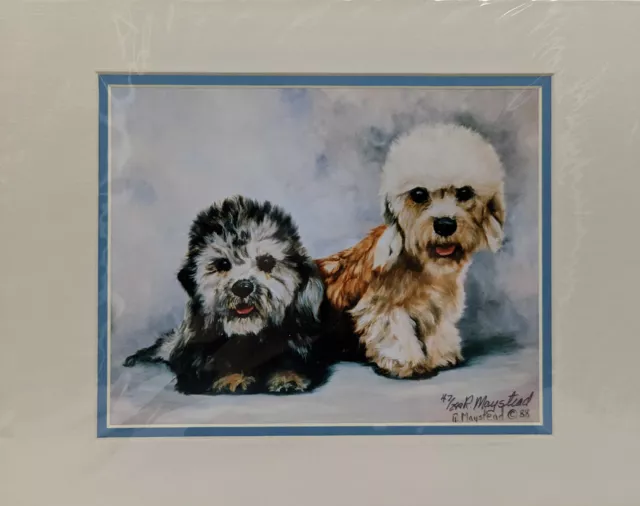 Signed & Numbered 11x14" Print of Dandie Dinmont Terriers Ruth Maystead DDT-3