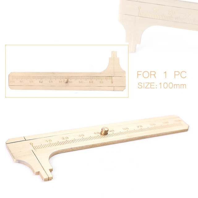 100mm Mini Brass CALIPER Sliding Vernier Ruler Gauge Gem Tool Bead Measuring