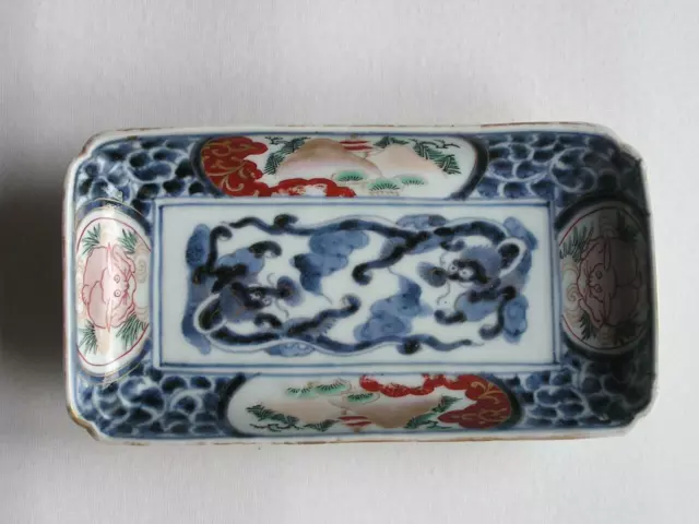 Antique rectangular Japanese Imari plate (nagazara) 1770-90 handpainted #4665