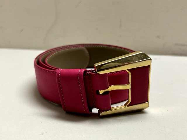 Vintage Liz Claiborne Belt Pink With Gold Tone Buckle Signed 1988 80s