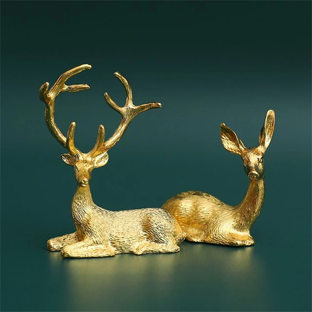 dekoration Golden Nordisches Ornament Elch-Hirsch-Statue Vintage Kunst figur