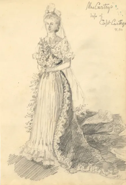 Dorothy B.M. Kerr, Mrs Curtoys Going to Court (Edward VII) – c.1902 drawing