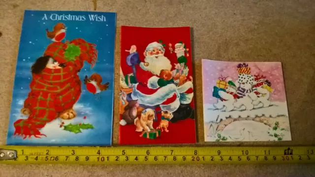 10x  Vintage Christmas Cards with traditional greetings;- Childrens collection 12