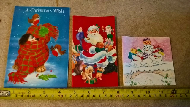 10x  Vintage Christmas Cards with traditional greetings;- Childrens collection 12