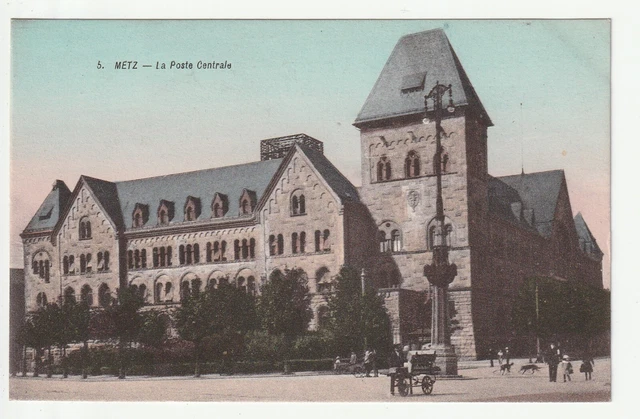 METZ  - Moselle - CPA 57 - la Poste Centrale - carte couleur