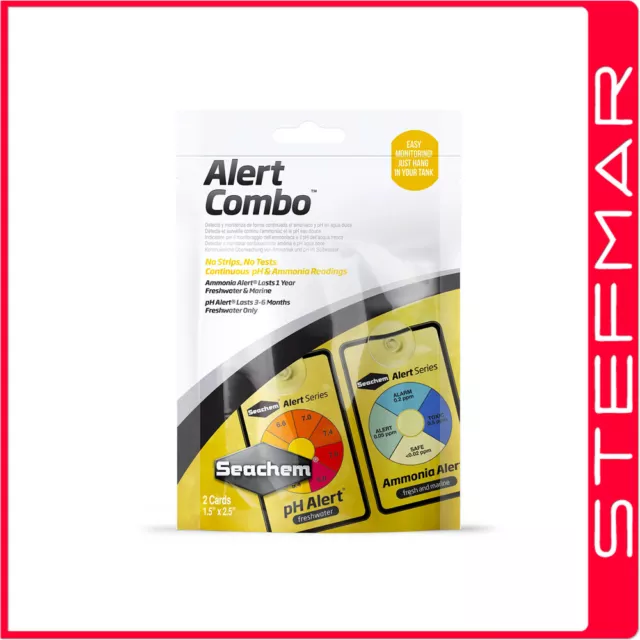 Seachem Alert Combo Test pH & Ammonia -Readings in Freshwater Aquarium Fish Tank