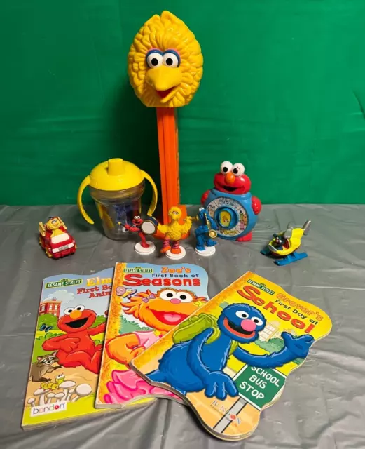 Giant Pez Sesame Street BIG BIRD, see & say, sippy cup, board books, cars +