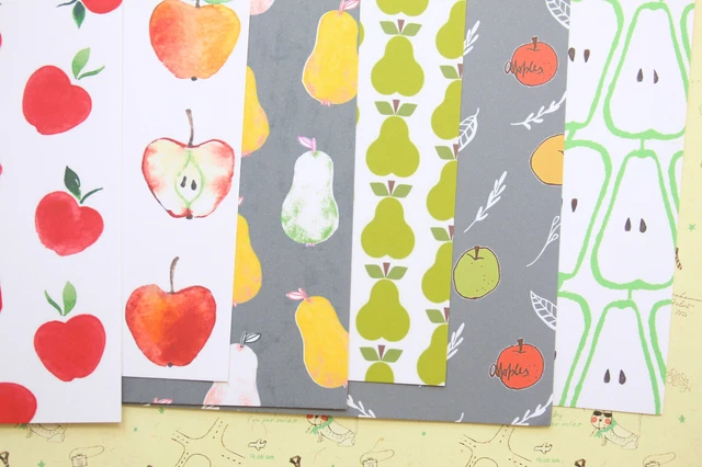 Apple & Pears Card Stock 250gsm estampado álbum de recortes diario tarjeta de papel artesanal