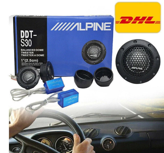 1 Paar Alpine Hochtöner Auto 4 Ohm Lautsprecher Tweeter Dome Frequenzweichen Dde