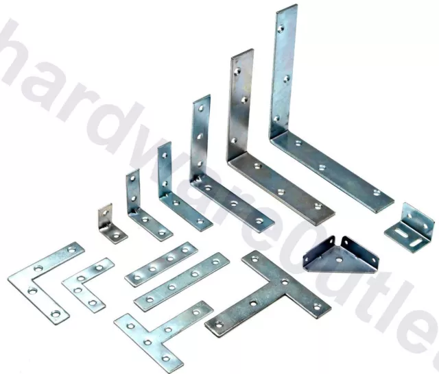 CORNER BRACE Angle Bracket Zinc Plated - 25mm, 40mm, 50mm, 65mm, 75mm or 100mm