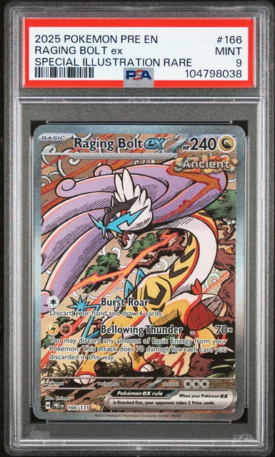 Max Rarity Raging Bolt 2025 POKEMON PRISMATIC Evolutions Special Illustration Rare Raging Bolt ...