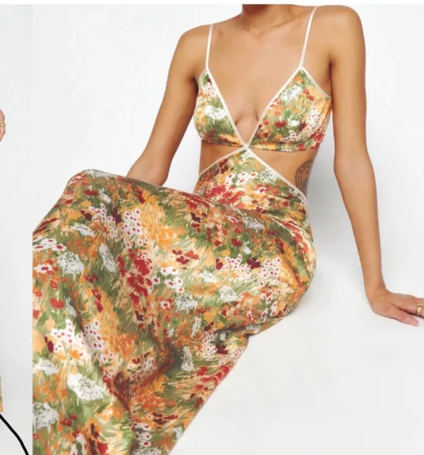 Reformation POPPIES Fabrizia Silk Floral Maxi Dress NWT New w/ Tags Size 2 XS