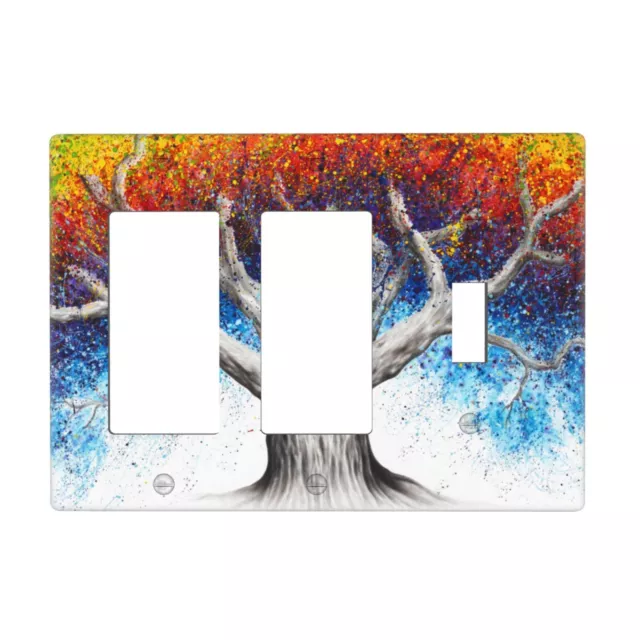 Colorful Tree Oil Painting Wall Plate Light Switch Cover Faceplate Switchplate