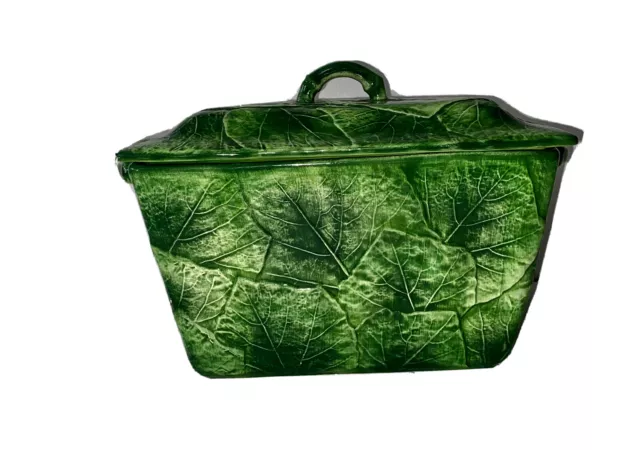RARE VIETRI Foglia Leonardo Majolica Leaf Covered Dish, 9637/24