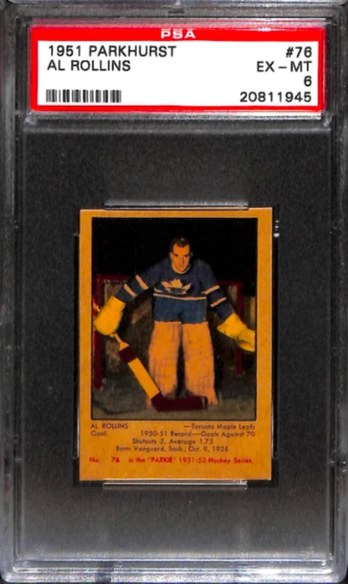 1951 Parkhurst #76 Al Rollins Psa 6 20811945