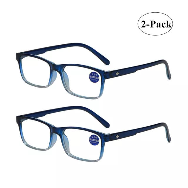2x Gradient Reading Glasses Mens Womens Unisex Reader 1.0 1.5 2.0 2.5 3.0 3.5 4.