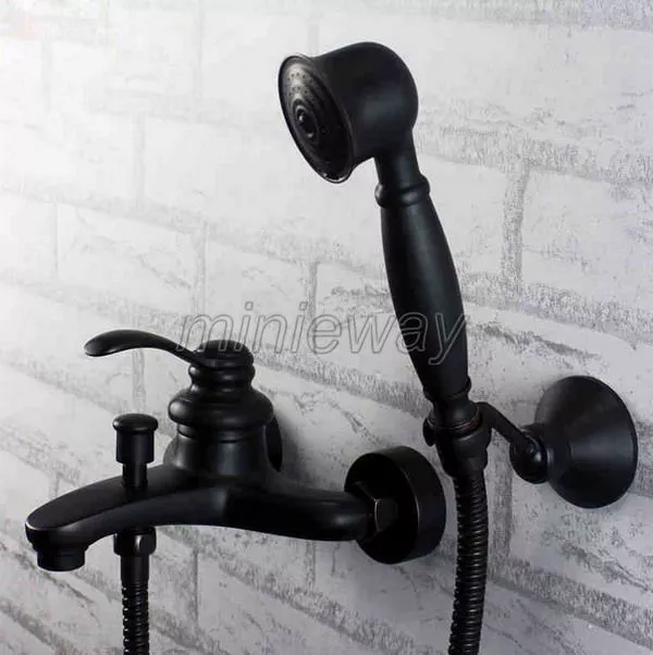 Oil Rubbed Bronze Wall Mounted Bathroom Tub Handshower Faucet Mixer Tap mtf027