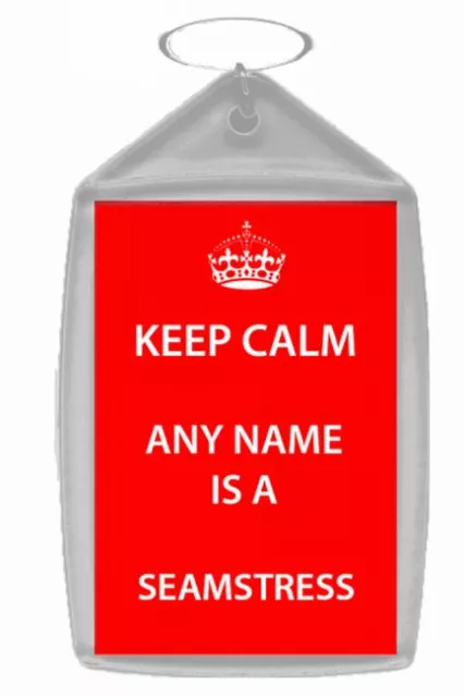 Seamstress Personalised Keep Calm Keyring