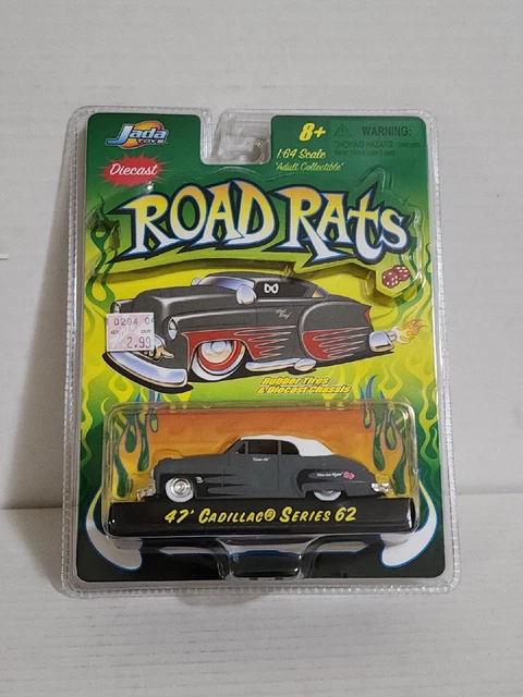 VTG Jada Road Rats 47’ Cadillac Series 62 Gray Rubber Tires Diecast 1:64 New NIB VTG Jada Road Rats 47’ Cadillac Series 62 Gray Rubber Tires Diecast 1:64 New NIB