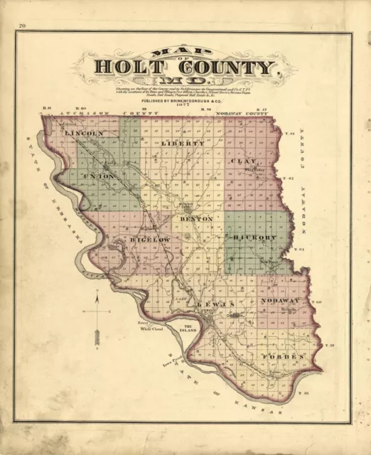 1877 atlas HOLT COUNTY Missouri plat maps old GENEALOGY history DVD P67