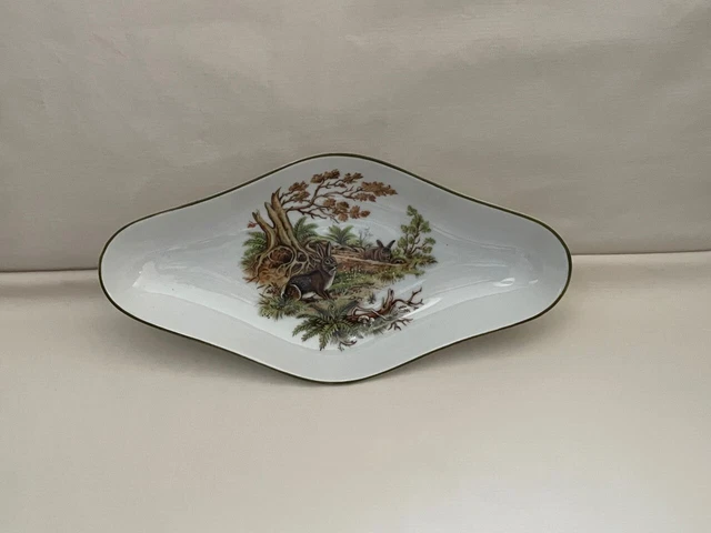 Vista Alegre Mottahedeh Porcelain Dish Woodland Bunny Rabbit Design