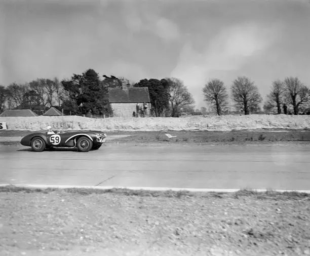 Stirling Moss Driving An Aston Martin At Goodwood 1956 Old Photo