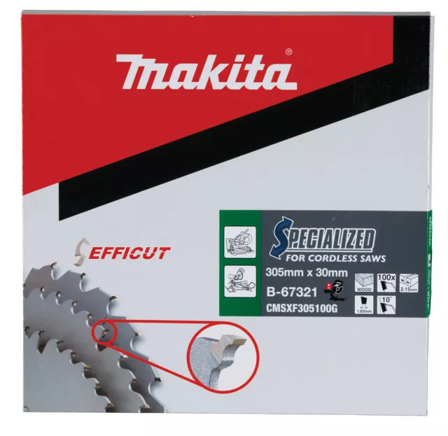 Makita B-67321 Efficut TCT Circular Saw Blade 305x30mm • 100 Teeth 2.15mm Wood 3