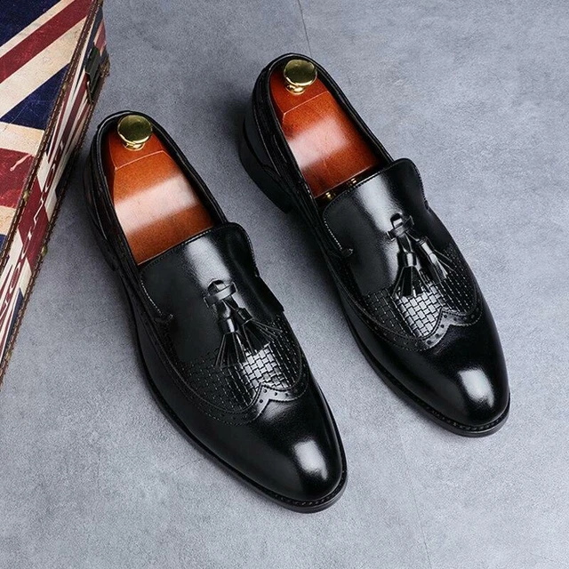 Mocassini slip on casual da uomo formali Oxford tacco basso nuove scarpe casual nappa