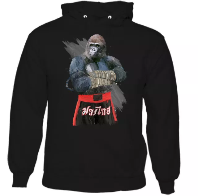 Gorilla Fighter Mens Martial Arts Hoodie Gym MMA Training Top Muay Thai Boxing