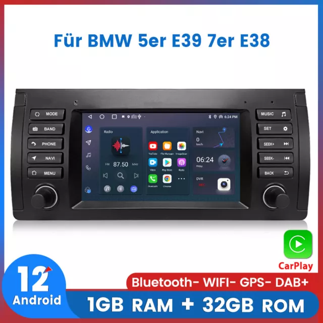 Für BMW 5er E39 7er E38 Android 12 Autoradio GPS NAVI WIFI Carplay RDS USB DAB+