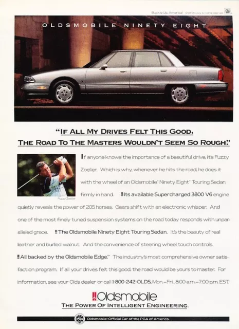 1991 1992 Oldsmobile Touring Sedan 98  Advertisement Print Art Car Ad J907