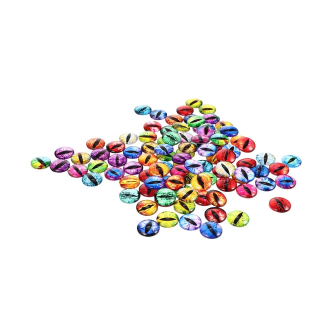 100 Pcs Handmade Glass Eyes Gems Mini Animal Evil Cabochons Accessories