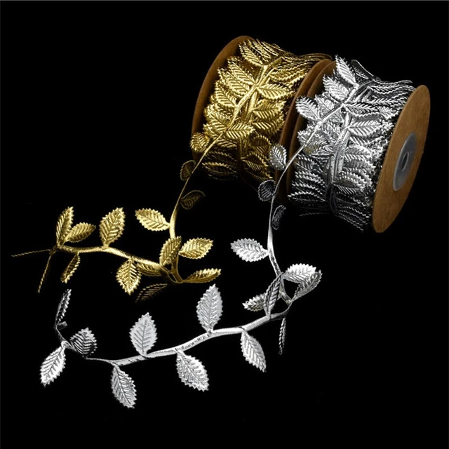 Elegante Cinta de Hoja de Oro y Plata para Regalo de Navidad Envolviendo 10 Metros de Largo