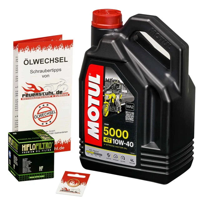 Kawasaki ZX9R Ninja, 02-03, ZX900E; Motul 10w40 Öl; HiFlo Ölfilter