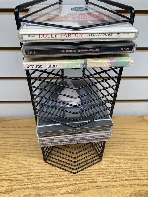 Black Wire Horizontal 20 CD Storage Display Rack Standing