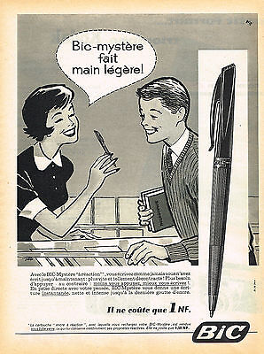 PUBLICITE ADVERTISING 124  1960  BIC-MYSTERE 2   stylo bille