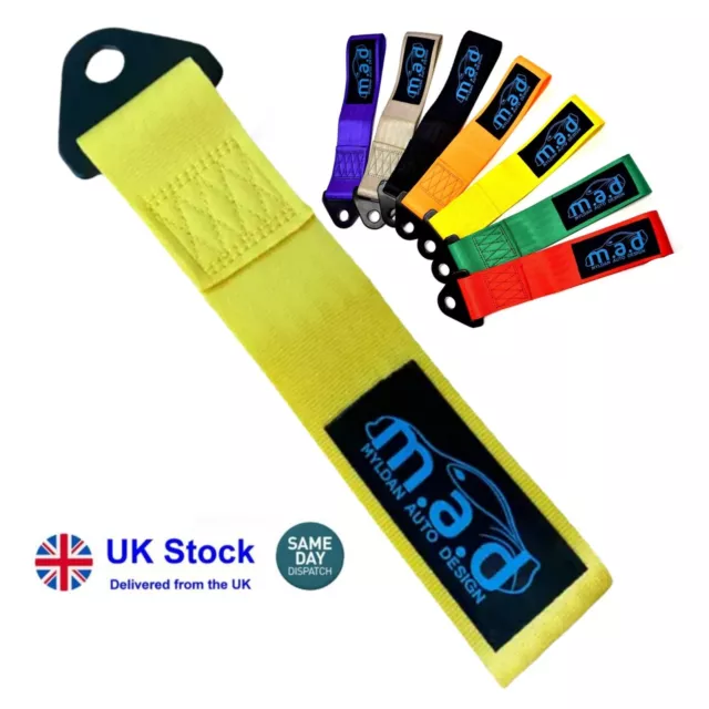 Yellow M.a.d Door Pull Handle Strap Loop Grab Strap Interior Race Car Track