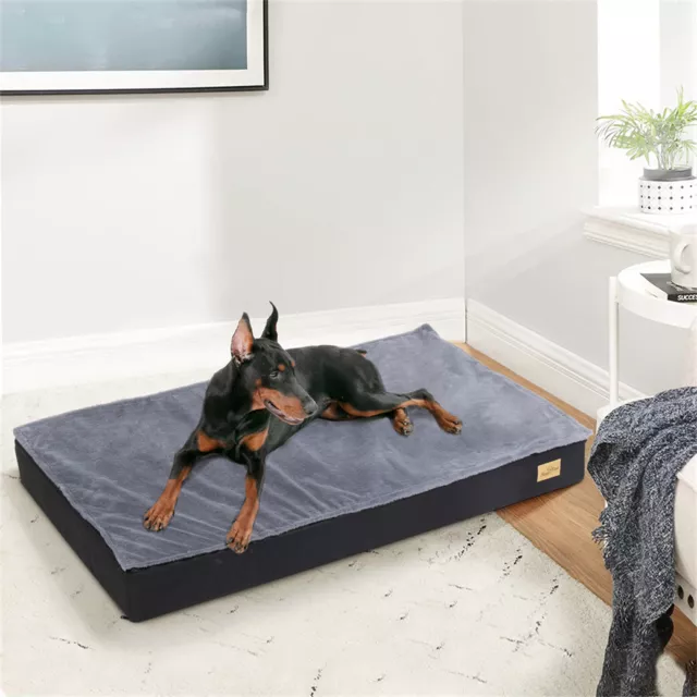 Luxury Orthopedic Memory Foam Velvet Dog Bed Waterproof Pet Sofa Crate Mattress