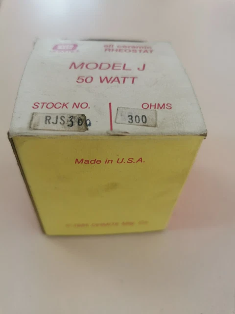 Ohmite rheostat 300 ohms 50 watts