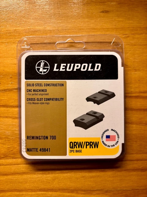 thumbnail image 2 of Leupold QRW Two-Piece Rifle Base For Remington 700 – Matte Black, Weaver Style, Steel – 49841 2 of 5