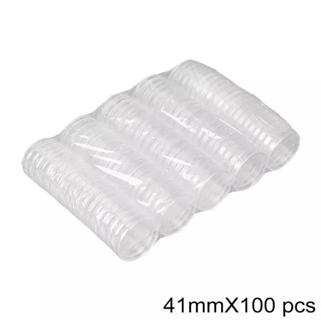 100 Pieces Coin Cases Capsules Holder Applied Clear Plastic Round Storage Box