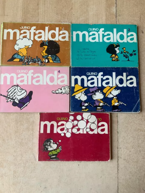 lot 5 BD MAFALDA tomes 1 2 4 5 10 - QUINO - petits formats